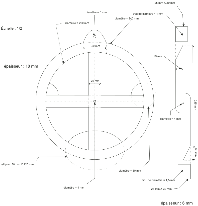 Plan d'un astrolabe nautique
