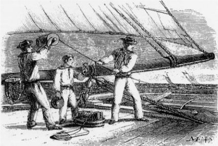 Marins utilisant un loch à bateau