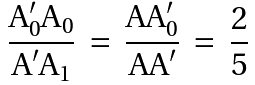 A'A0/A'A1=AA'0/AA'1=2/5